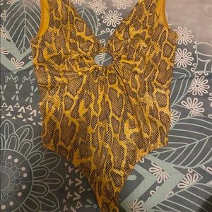 Snakeskin spandex bodysuit